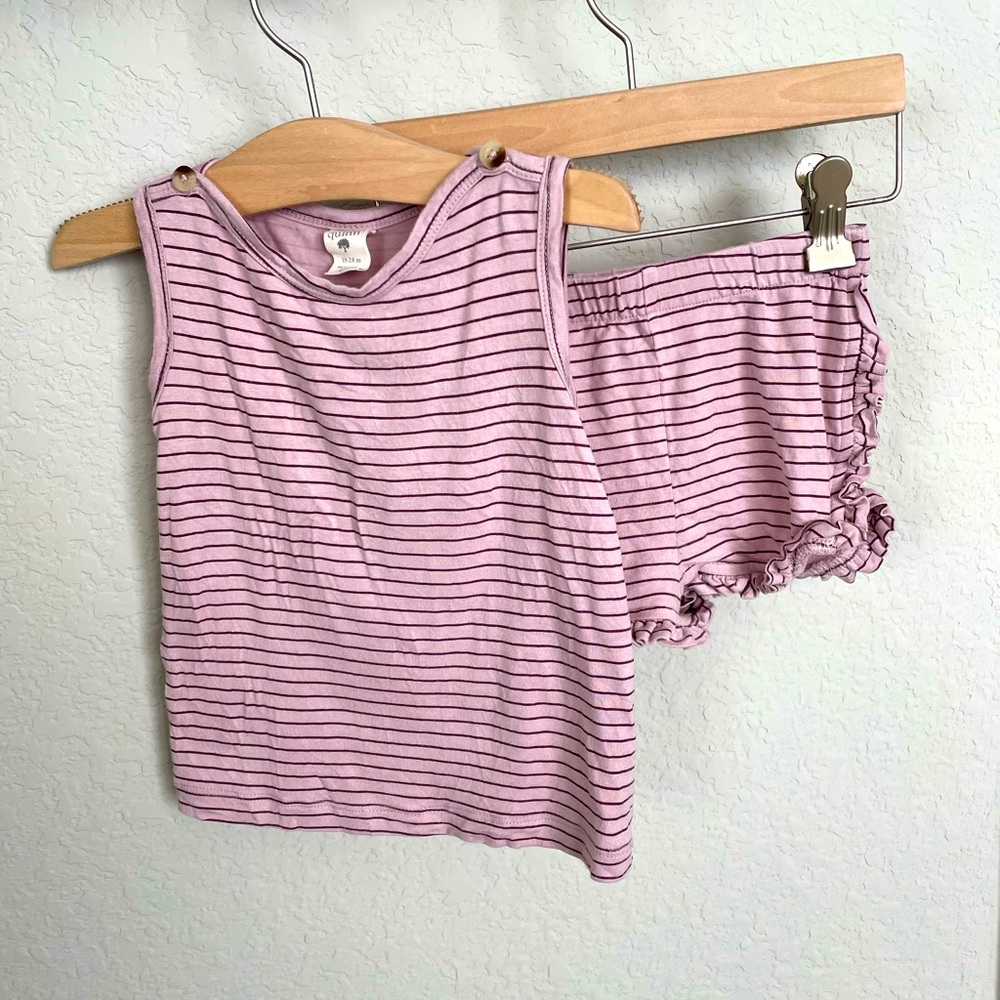 KateQuinn bamboo tank top short set 18/24m
